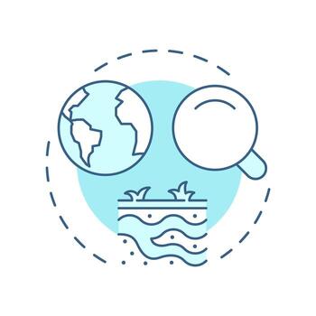 Discovery of new water sources soft blue concept icon. Innovative solution. Increasing liquid supply strategy . Round shape line illustration. Abstract idea. Graphic design. Easy to use in booklet vector