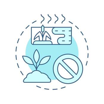 Treating invasive species soft blue concept icon. Remove non native habitats. Phase of wetland restoration. Round shape line illustration. Abstract idea. Graphic design. Easy to use in booklet vector