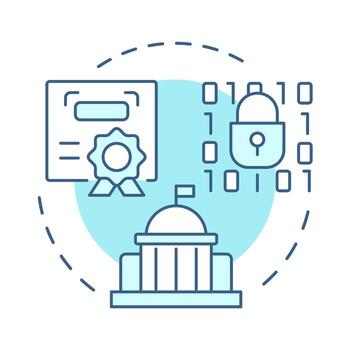 E-A-T soft blue concept icon. Software security, programming. Certification, standard. Round shape line illustration. Abstract idea. Graphic design. Easy to use in presentation, infographic vector