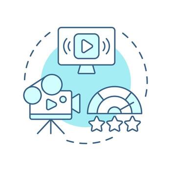 marketing soft blue concept icon. Efficiency meter, performance. Advertising, promoting. Round shape line illustration. Abstract idea. Graphic design. Easy to use in presentation, infographic vector