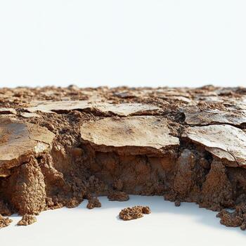Cracked Dry Earth Surface With Visible Soil Layers. Symbol Of Drought And Environmental Challenges photo