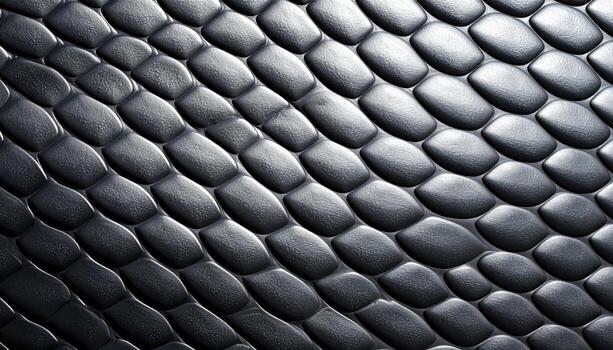 Sleek Diagonal Armor of Embossed Black Reptilian Scales. photo