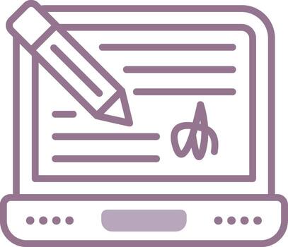 Digital Signature Neon Visual Token vector