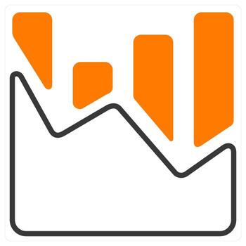 Audit and diagram icon concept in orange color vector