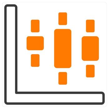 Analytics and diagram icon concept in orange color vector