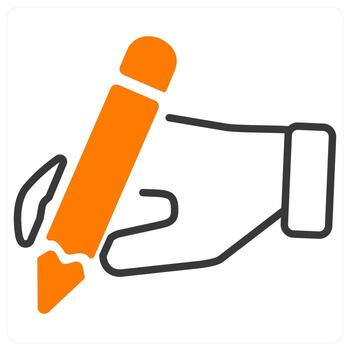 writing and write icon concept in orange color vector