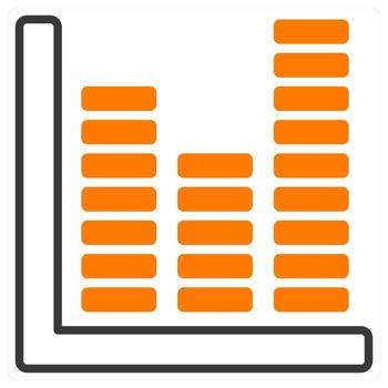 Estadísticas y datos icono concepto en naranja color vector