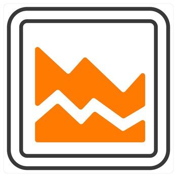 Analytics and analysis icon concept in orange color vector