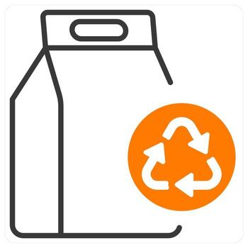 basura y reciclar icono concepto en naranja color vector