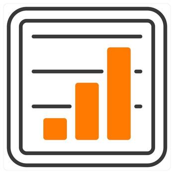Graph Bar and diagram icon concept in orange color vector