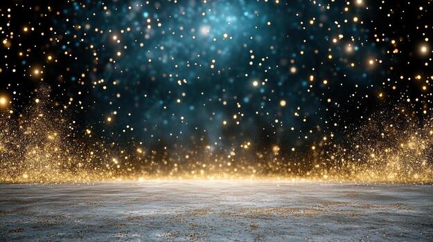 Mesmerizing scene of shimmering particles and glowing lights creates magical atmosphere photo