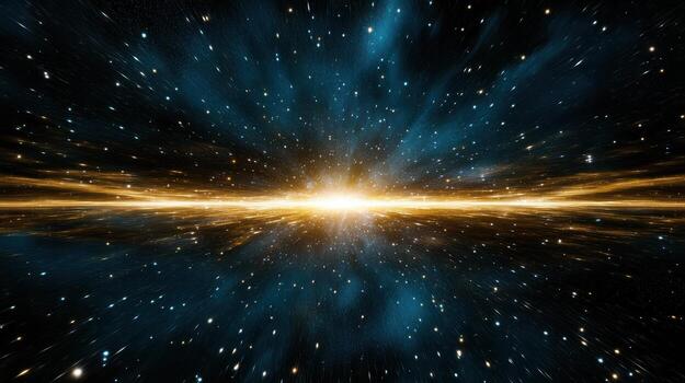 Vibrant cosmic scene with swirling particles and bright center, evoking sense of wonder photo