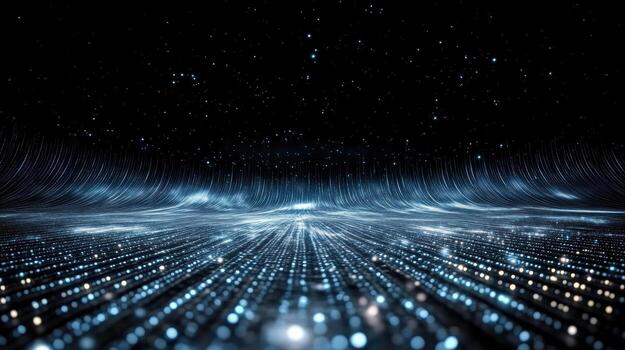 Digital wave pattern particles noise cosmic abstract futuristic technology light photo