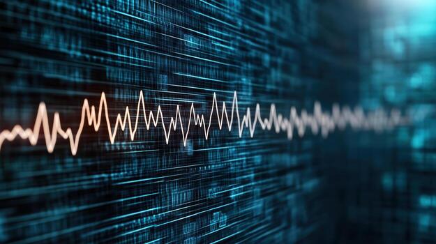 Digital heartbeat monitor displaying steady pulse, symbolizing health and technology photo