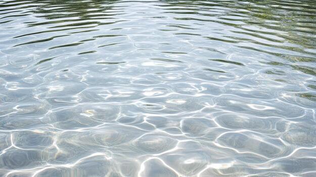 Clear water surface reflects light, creating mesmerizing ripples and patterns photo