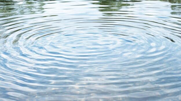 Calm water surface with layered ripples reflecting light creates serene atmosphere photo