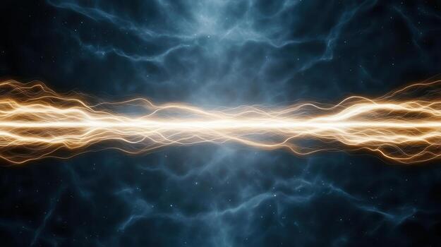 Ethereal energy waves pulsate in cosmic backdrop, creating mesmerizing visual effect photo