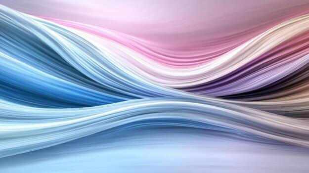 Flowing abstract waves in soft pink, blue, and violet hues create serene atmosphere photo