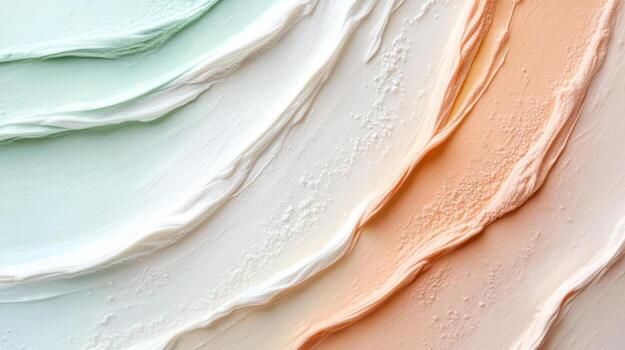 Soft paint strokes blend in gentle hues, creating calming and artistic texture photo