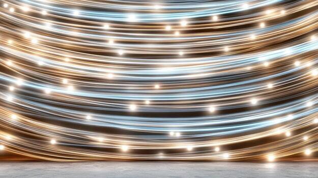 Abstract swirling lights create mesmerizing long exposure effect, illuminating space photo