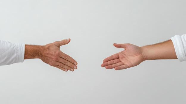 alcanzando manos en momento de suspendido tensión, simbolizando conexión y potencial foto