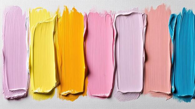 Vibrant paint strokes in various colors create artistic display of creativity and joy photo