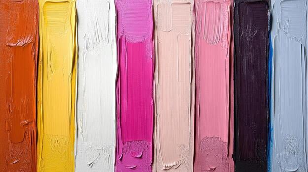 Vibrant paint strokes in various colors create joyful and artistic display on canvas photo