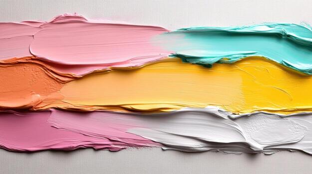 Colorful abstract paint strokes create vibrant and artistic canvas. smooth texture and bright photo