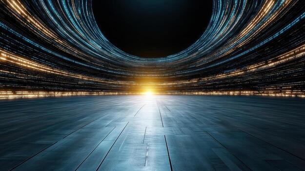 A dark tunnel with a light at the end photo