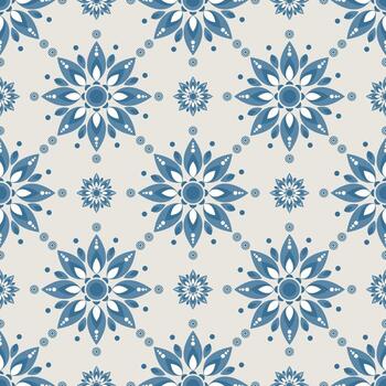 Geometric with floral pattern background, ceramic tile pattern, tile design, wrap, carpet vector