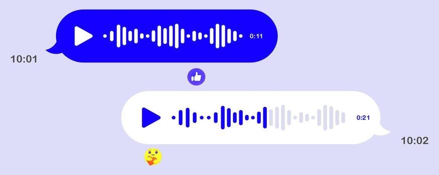 un habla burbuja con un sonido ola y un botón vector