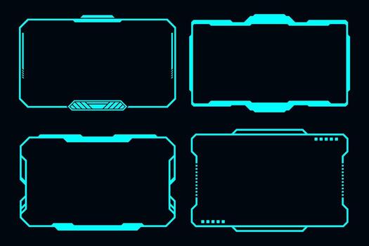 Futuristic frame HUD technology cyberpunk technology design element vector