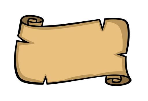 Cartoon ancient scroll with rolled edges parchment vector