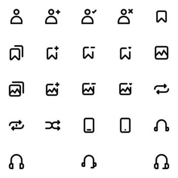 Expanded Line Icon Set For User Interface Design vector