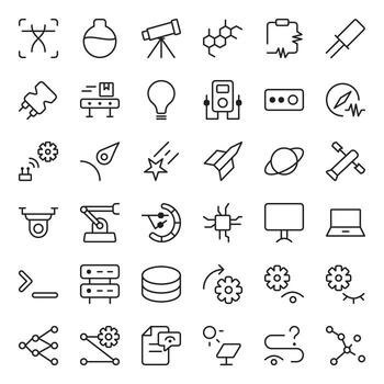 Iconography For Science And Technology Interfaces vector