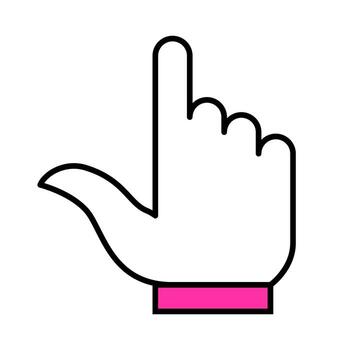 A hand is pointing upwards with its index finger extended and raised vector
