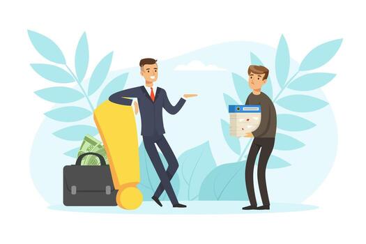 Successful and Unsuccessful Business Characters, Path to Success, Solution and Decision Concept Illustration vector