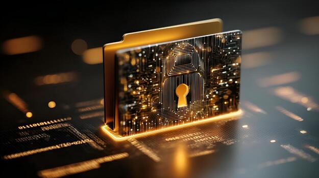 Secure folder protecting sensitive data with encryption technology photo