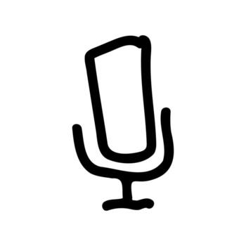 Simple black icon with a theme microphone on button vector
