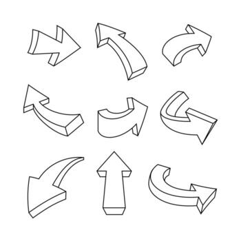 resumido flecha elemento ilustración. adecuado para dirección firmar, infografía elemento, y flecha dibujos animados colocar. vector