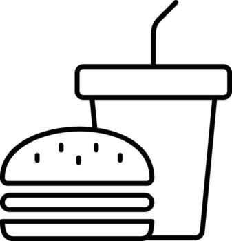 hamburger, drink icon. Simple thin line, outline of Amusement icons for UI and UX, website or mobile application on white background vector