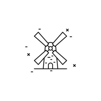 mill icon. Simple thin line, outline of Agriculture icons for UI and UX, website or mobile application on white background vector