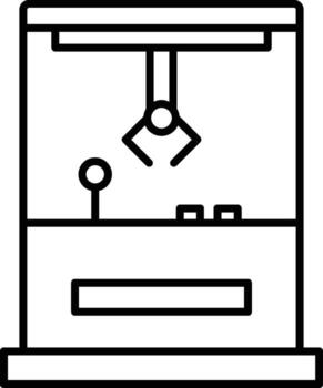 claw machine icon. Simple thin line, outline of Amusement icons for UI and UX, website or mobile application on white background vector