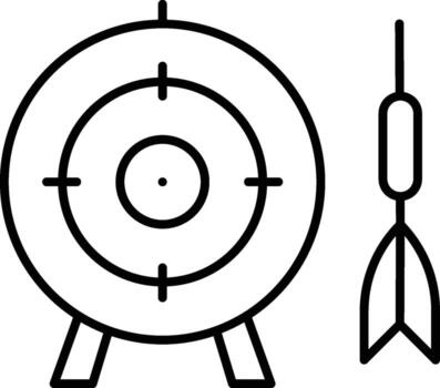 dart, bullseye icon. Simple thin line, outline of Amusement icons for UI and UX, website or mobile application on white background vector