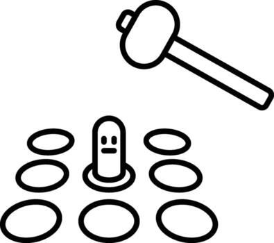 martillo, juego icono. sencillo Delgado línea, contorno de diversión íconos para ui y ux, sitio web o móvil solicitud en blanco antecedentes vector