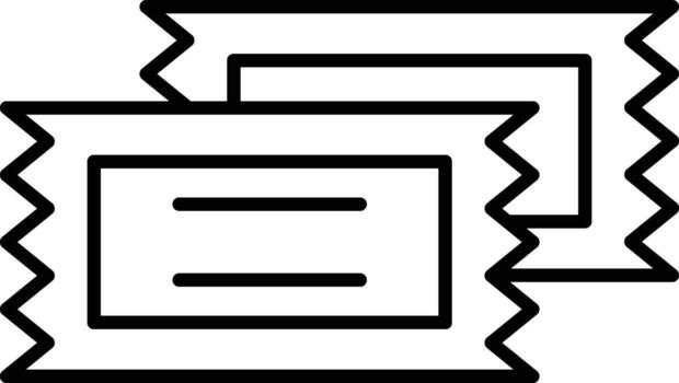 ticket icon. Simple thin line, outline of Amusement icons for UI and UX, website or mobile application on white background vector