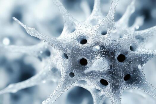 A close up of a cell with holes photo