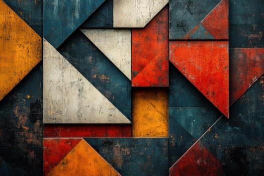 Abstract geometric background with colorful geometric shapes photo