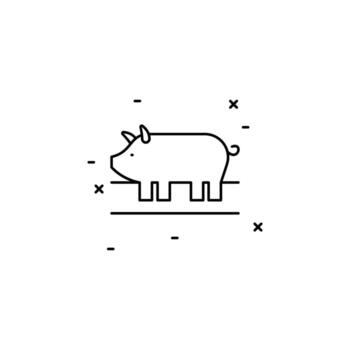 pig icon. Simple thin line, outline of Agriculture icons for UI and UX, website or mobile application on white background vector