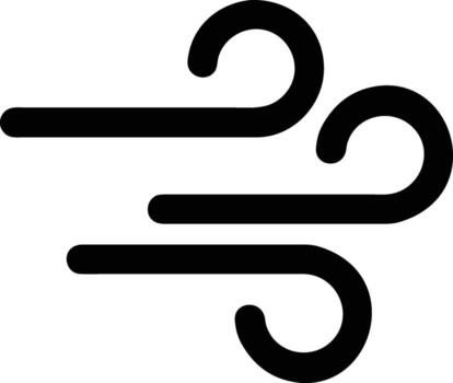 Blowing Wind Flat Icon Minimalist Weather Breeze Symbol for Apps, Websites, UI UX, Forecast, Air Flow, Storm Design vector